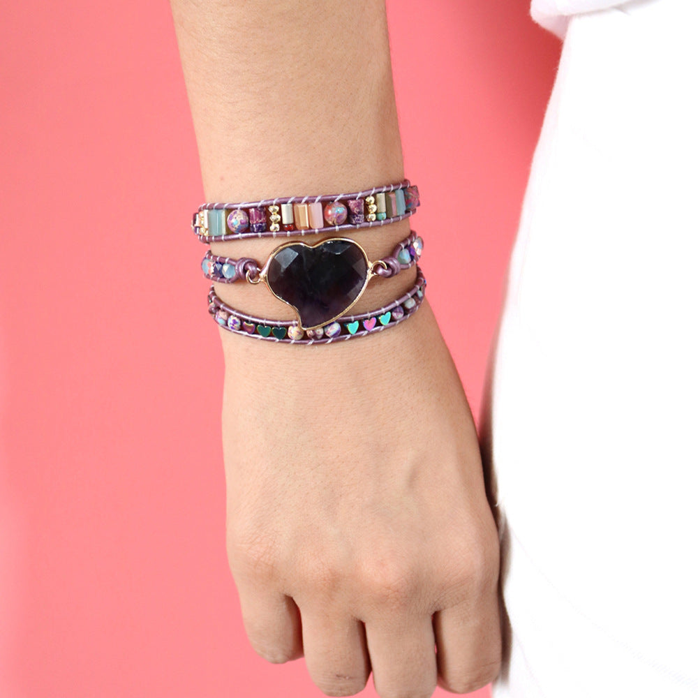 Handgemachtes Armband Perlen Lederseil