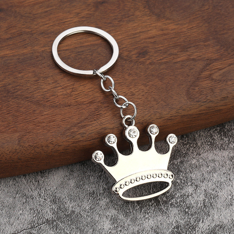 Llavero de corona de diamantes, regalo de lujo, colgante de metal