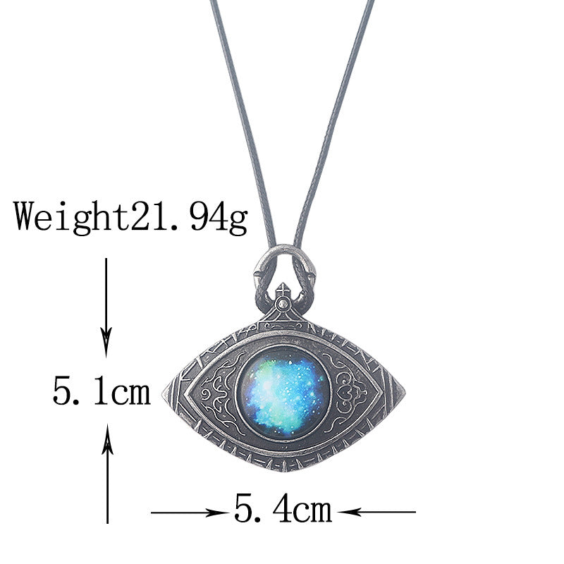 Collar con colgante vintage de Ojos Estrellados Azules