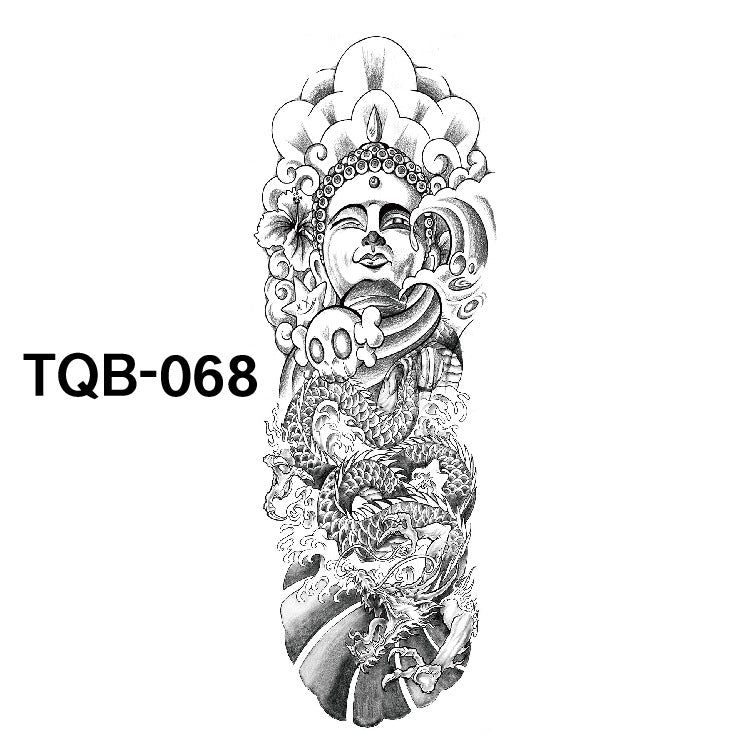 Pegatina de tatuaje impermeable de brazo completo