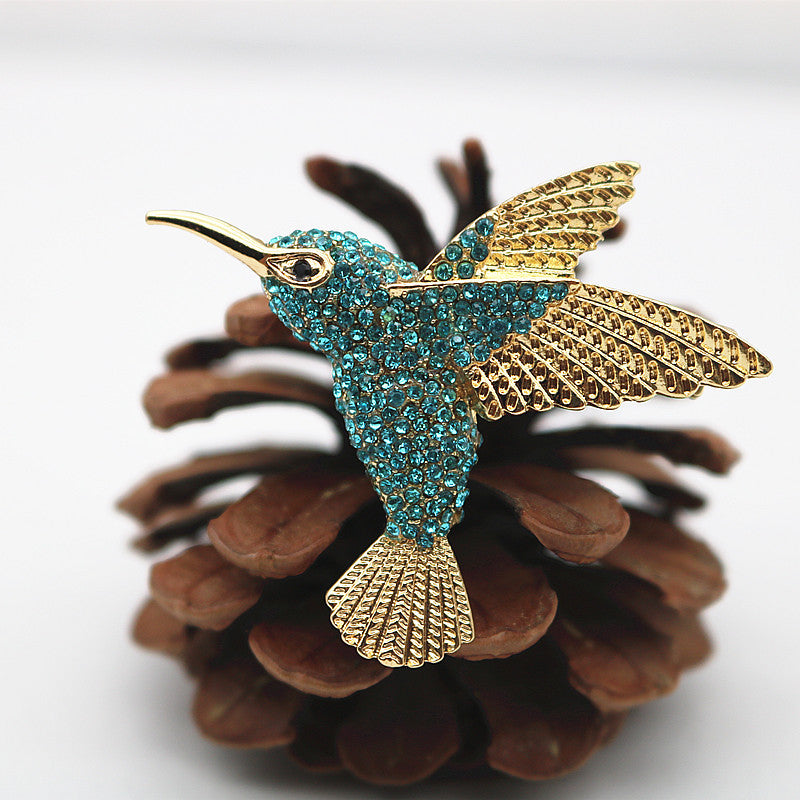 Broche de colibrí retro bonito para mujer