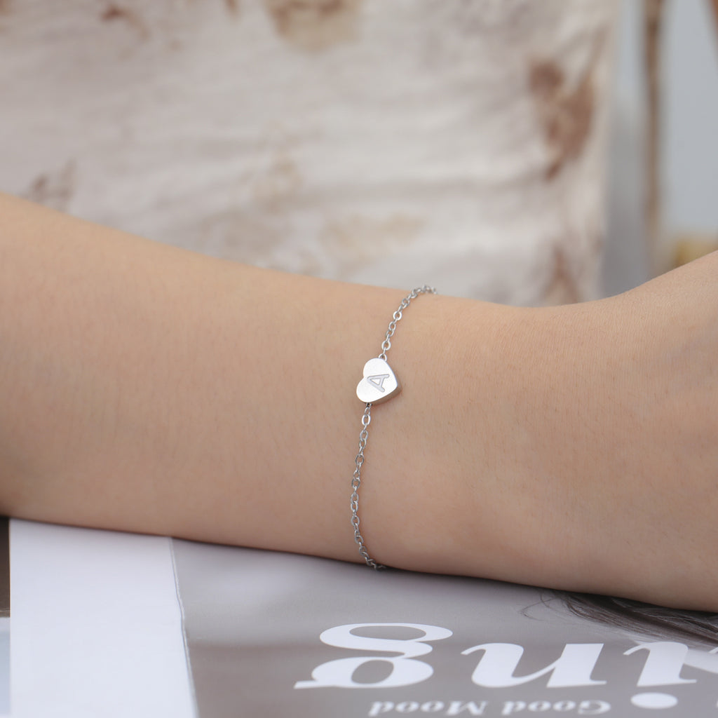 Mode Edelstahl 26 Englische Buchstaben Mit Herz Anhänger Armband