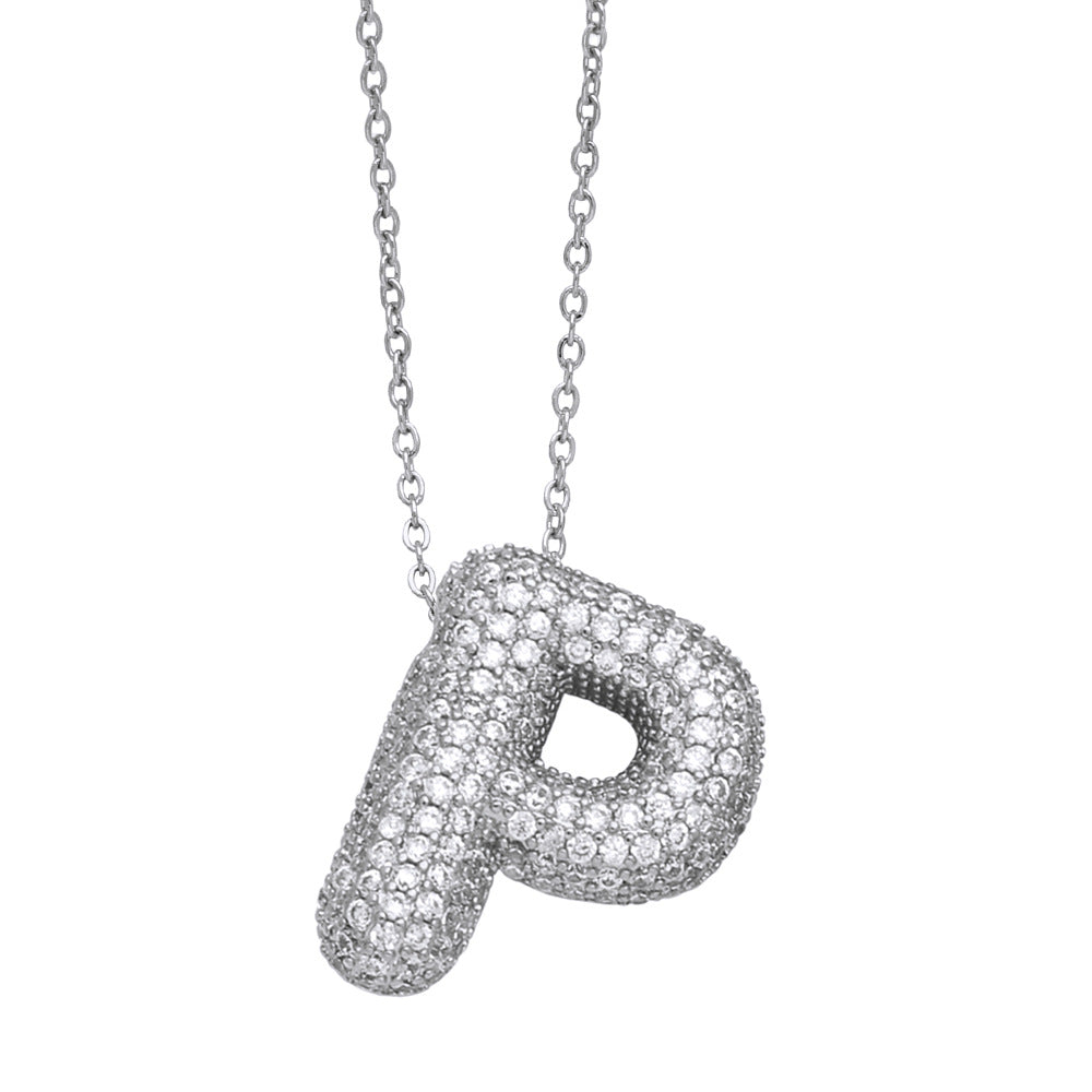Collar con 26 letras inglesas para mujer con circonitas incrustadas