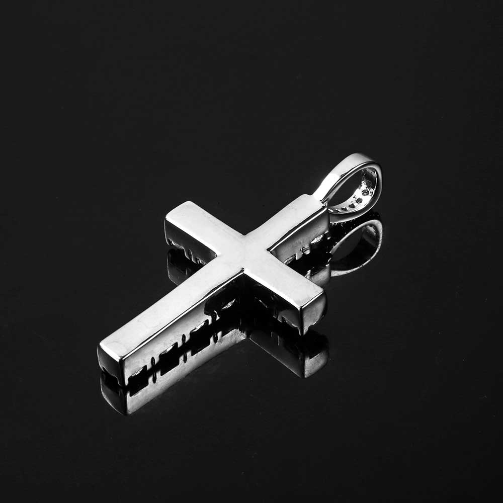Massiver großer Kreuzanhänger Mikro-besetztes Hip-Hop-Collier