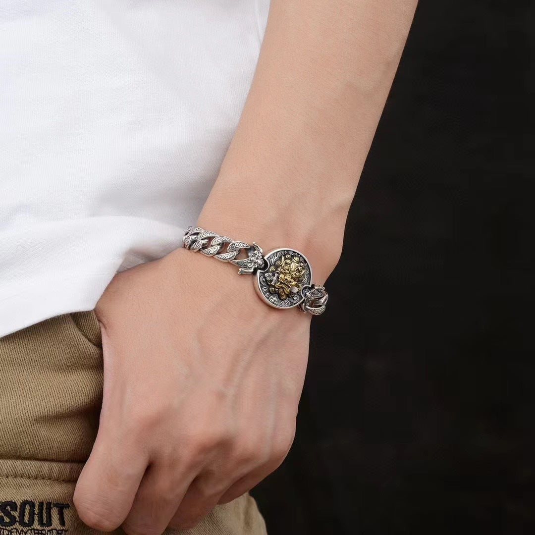 Lion Bite Sword Vintage Hollow Pattern Bracelet