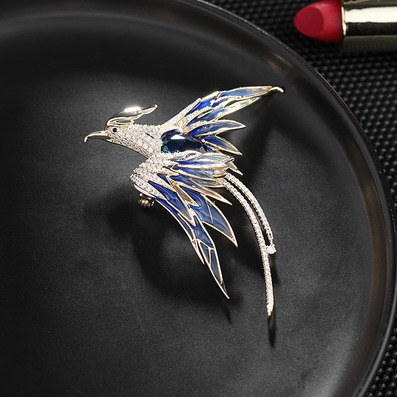 Broche fénix de lujo ligero de alta gama para mujer