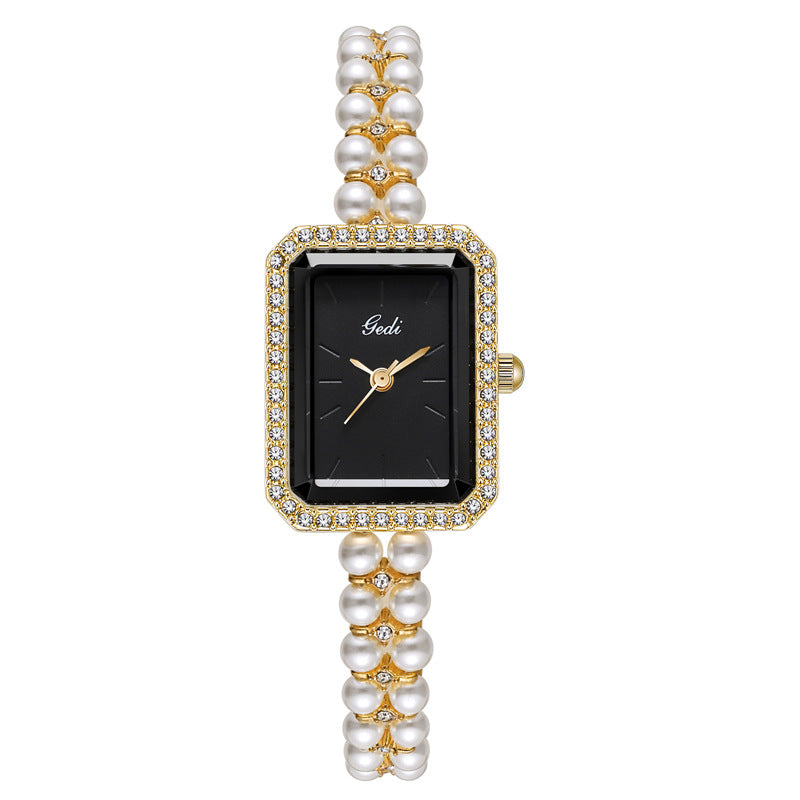 Reloj de Cuarzo Creativo con Perlas de Concha para Mujer