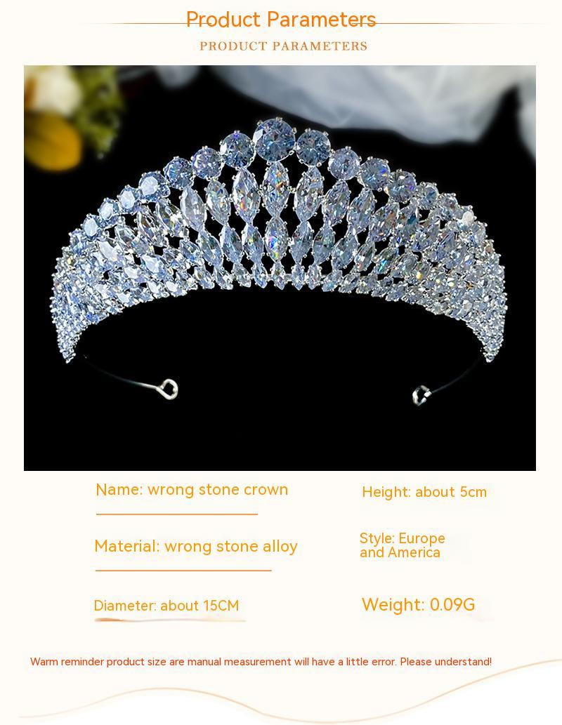 Vollständiger Diamant Super Blitz Zirkon Krone Kopfschmuck Königin Stirnband