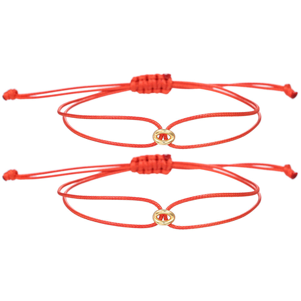 Pulsera con símbolo de la suerte, pulsera para parejas con abalorios de la suerte