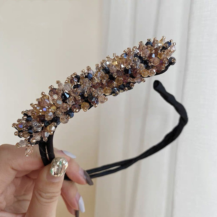Conjunto de pelo de cristal con perlas y flores de Xiaoxiangfeng
