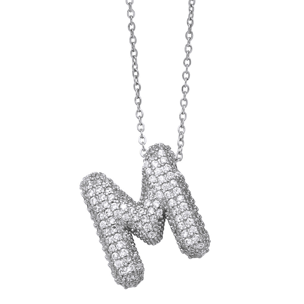 Collar con 26 letras inglesas para mujer con circonitas incrustadas