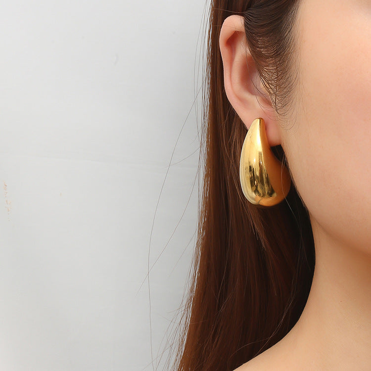 Pendientes de gota de acero inoxidable de moda para mujer