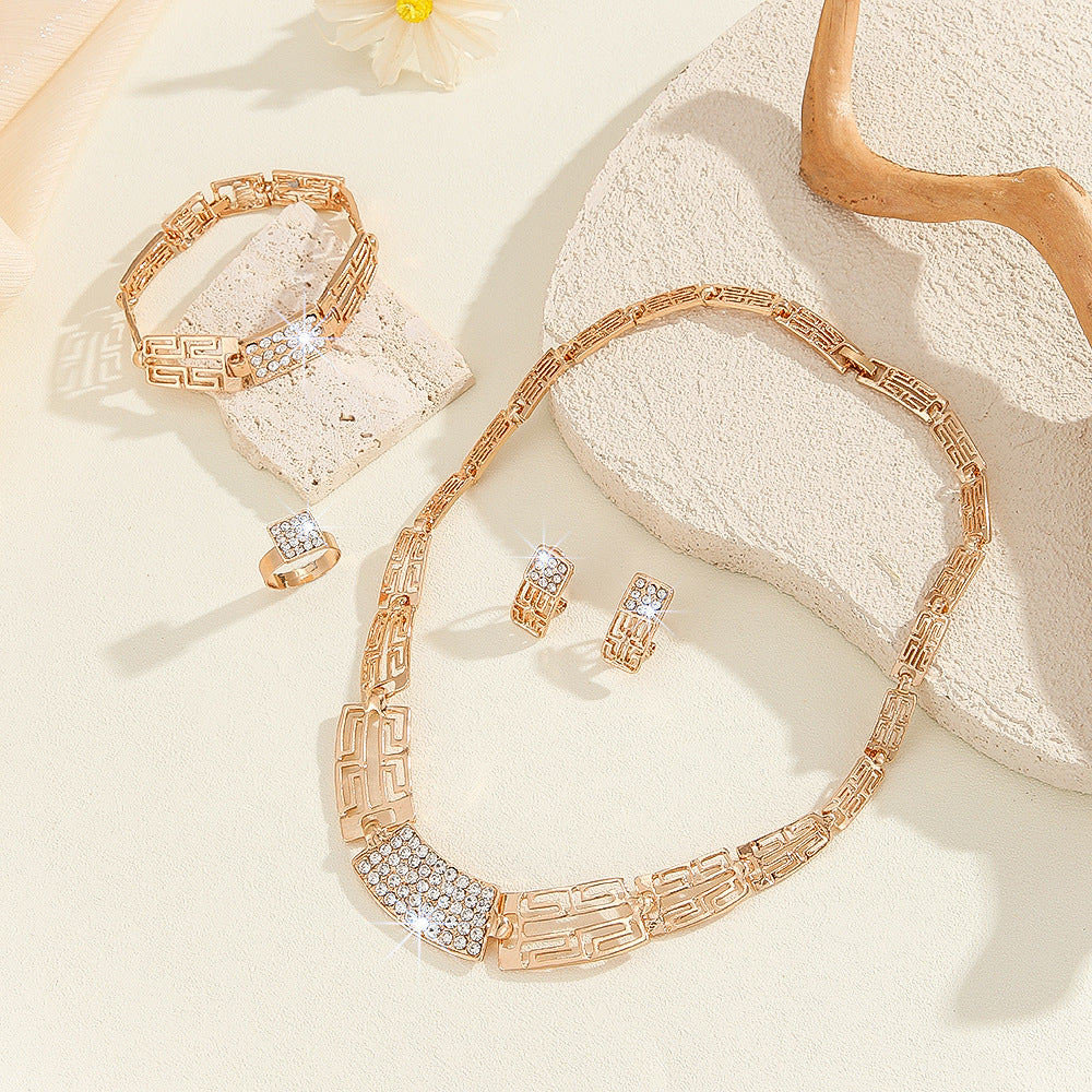 Erschwingliches Luxus-Schmuckset aus Legierung für Damen