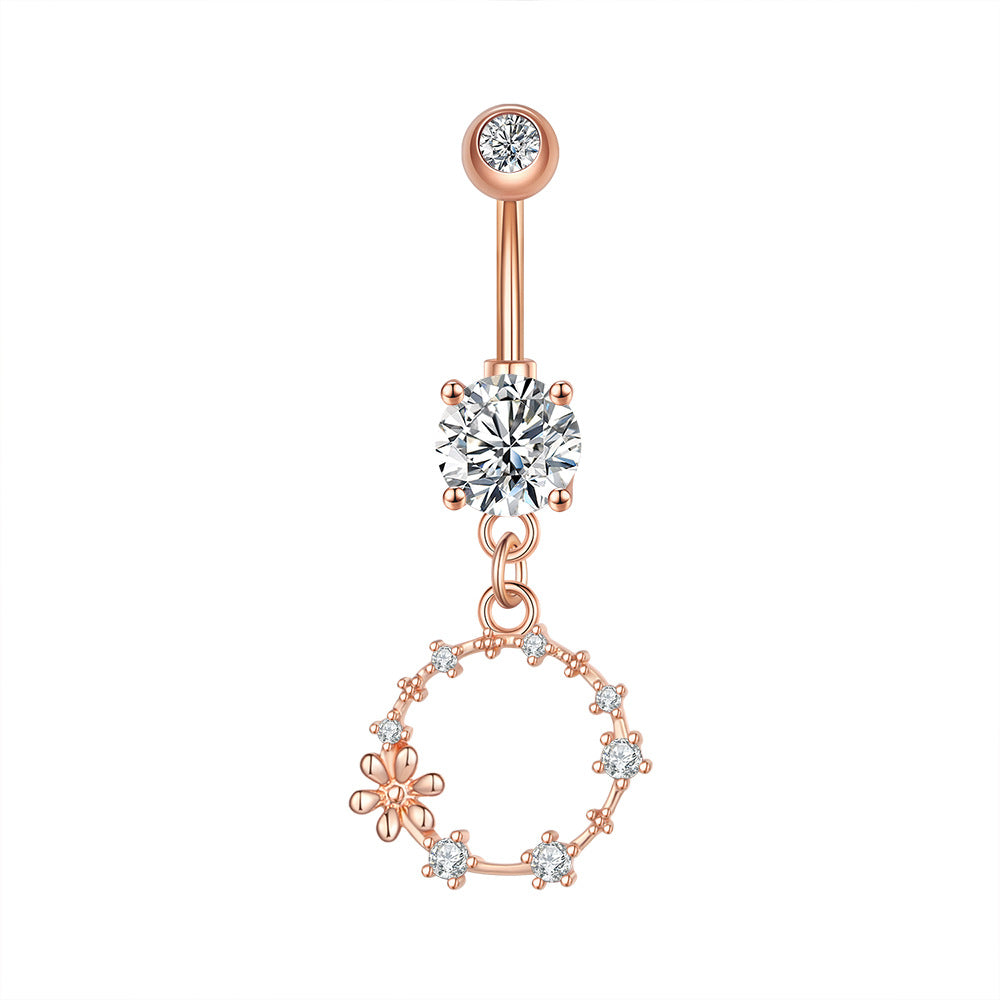 Anillo de ombligo de circonita Piercing de ombligo de joya