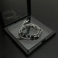 Doppellagiges Armband aus Titanstahl mit Burst-Perlen