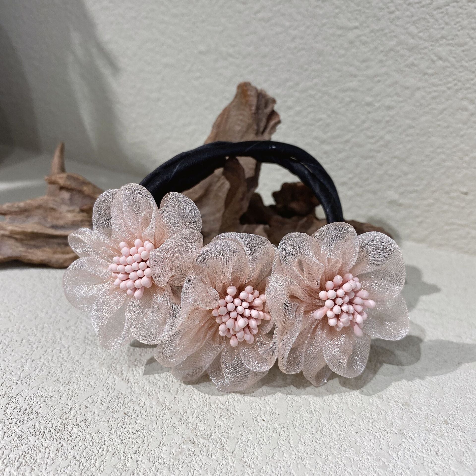 Conjunto de pelo de cristal con perlas y flores de Xiaoxiangfeng