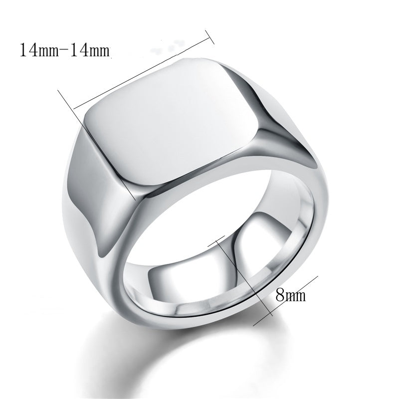 Vintage Edelstahl Glattgesicht-Ring Schmuck Party Geschenk