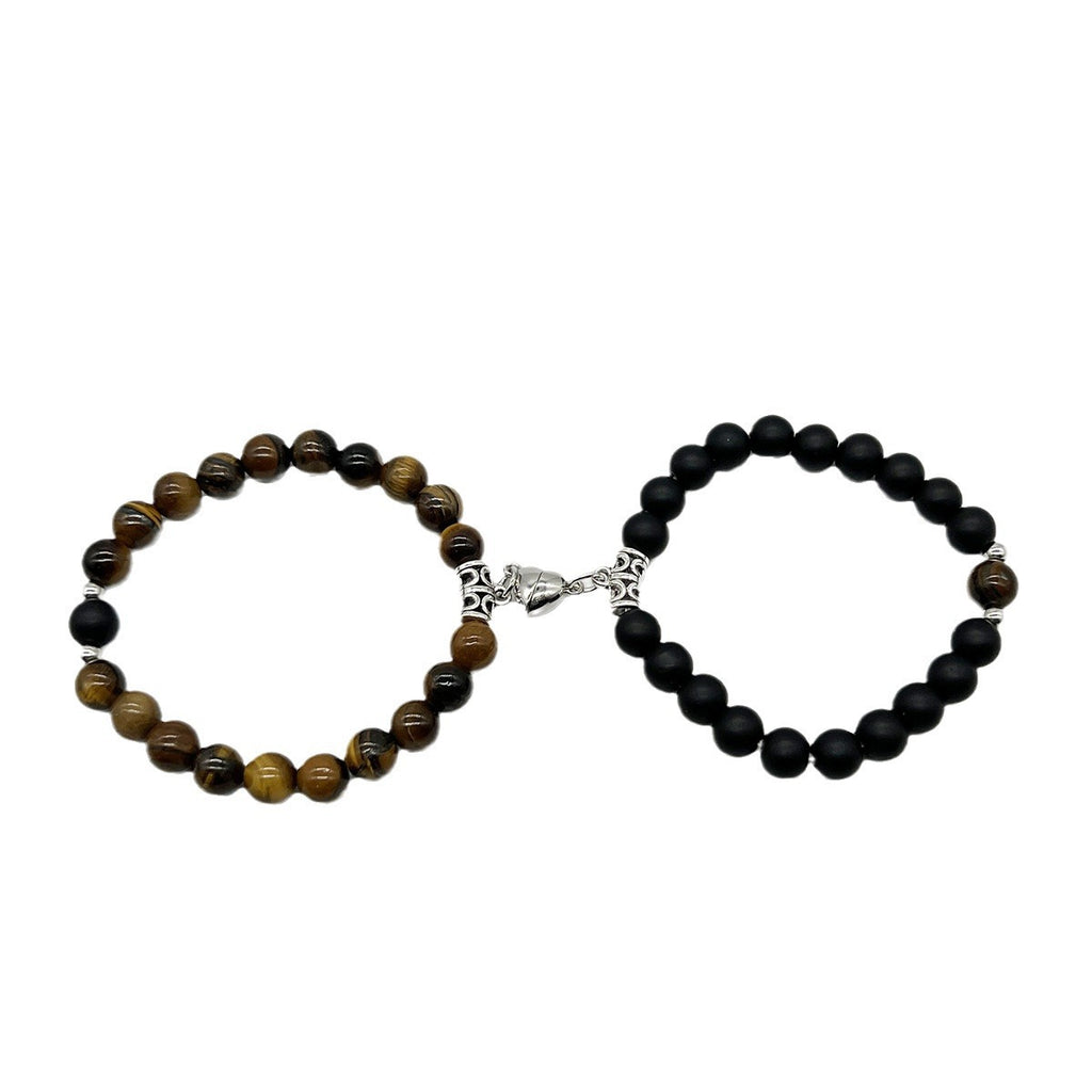 Magnetische Induktion Weiß Türkis Paar Armband