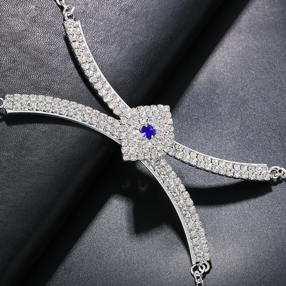 Coraza "Ojo del Diablo" sexy brillante con diamantes de imitación para el cuerpo