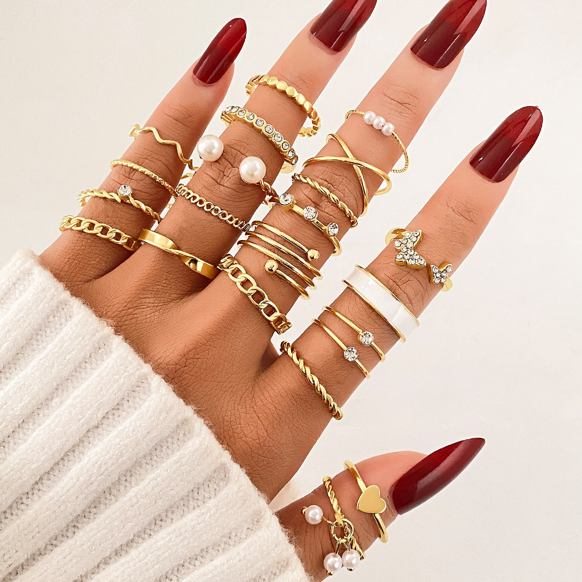Ring Damen Nischen Senior Knöchelring 23-teiliges Set
