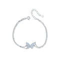 S925 Silver Double-layer Bracelet Exquisite Beautiful Crystal Butterfly