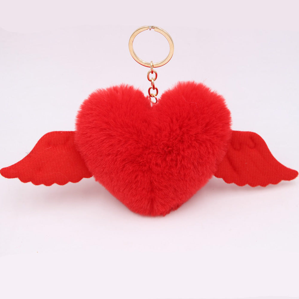Colgante Llavero de Lana con Forma de Corazón