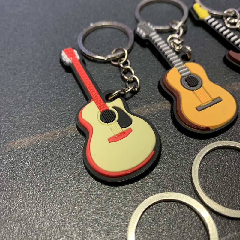 Llavero Colgante Suave de PVC de Guitarra Musical de Silicona