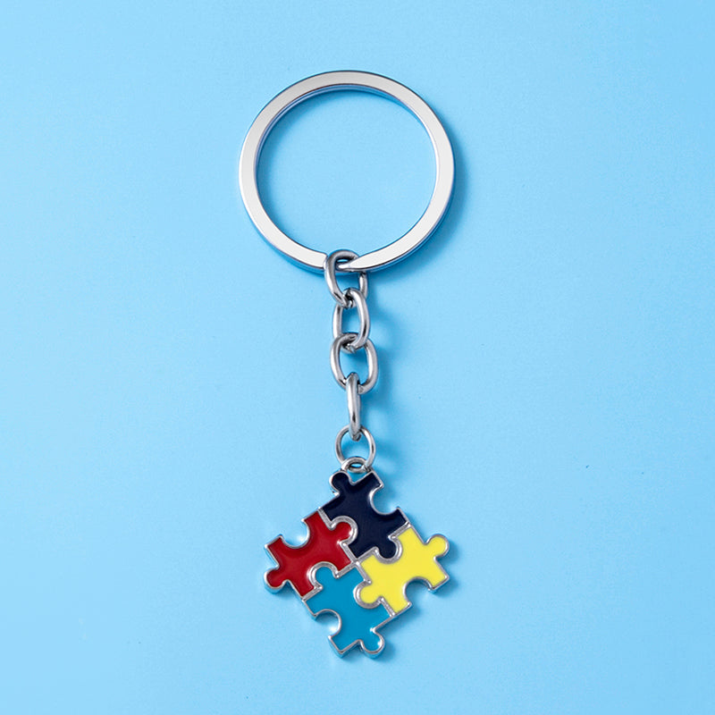 Llavero Esmaltado Colorido de Concientización sobre el Autismo