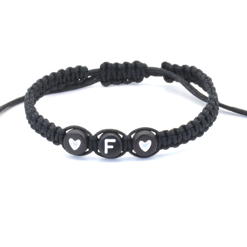 26 English Letters Love Heart Hand Woven Hand Rope