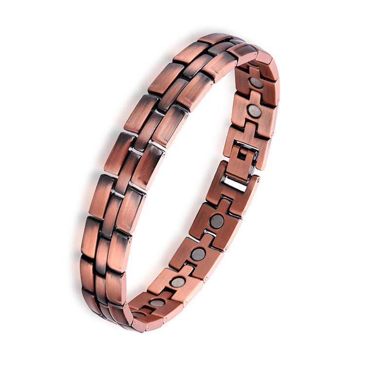 Retro Red Copper Men's Magnetic Therapy Bracelet