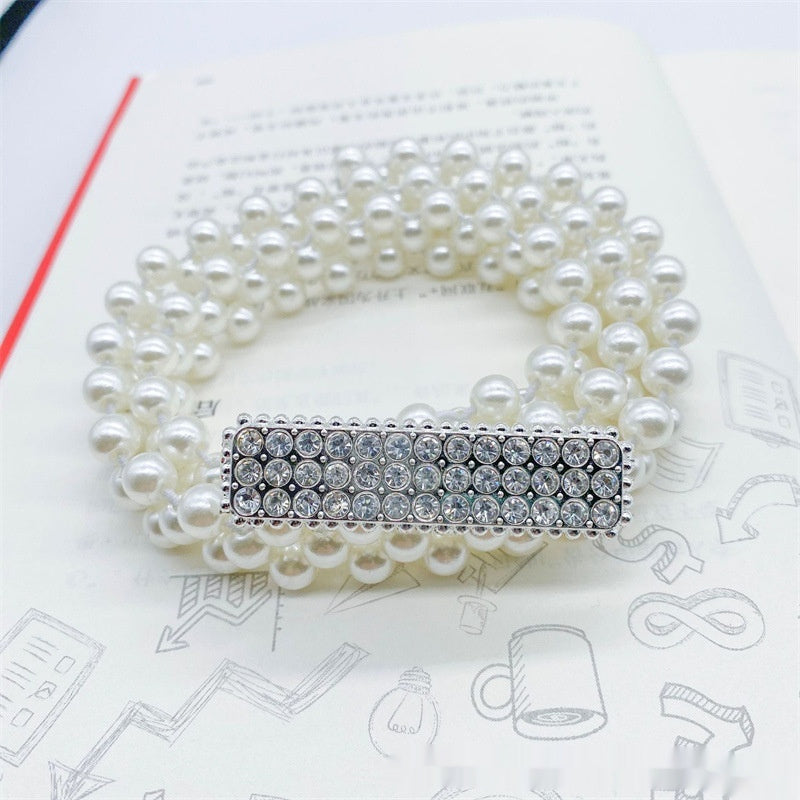 Joyería de moda para mujer, cadena de cintura con perlas blancas
