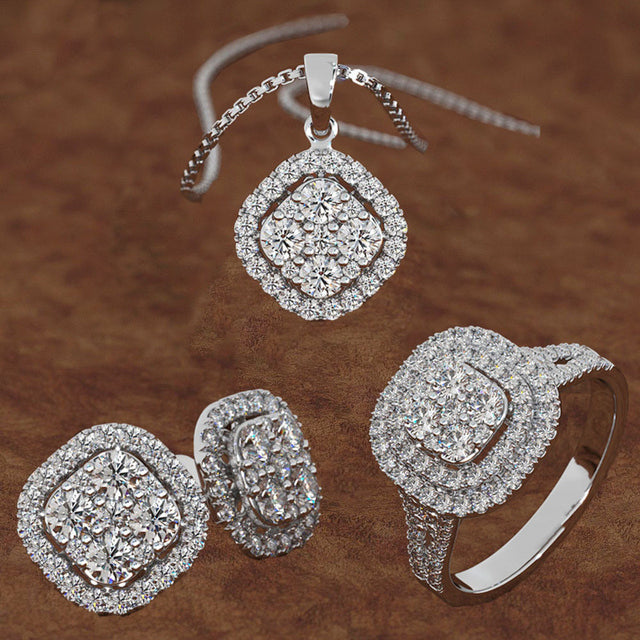 Herzen Pfeile Ohrringe Halskette Ring