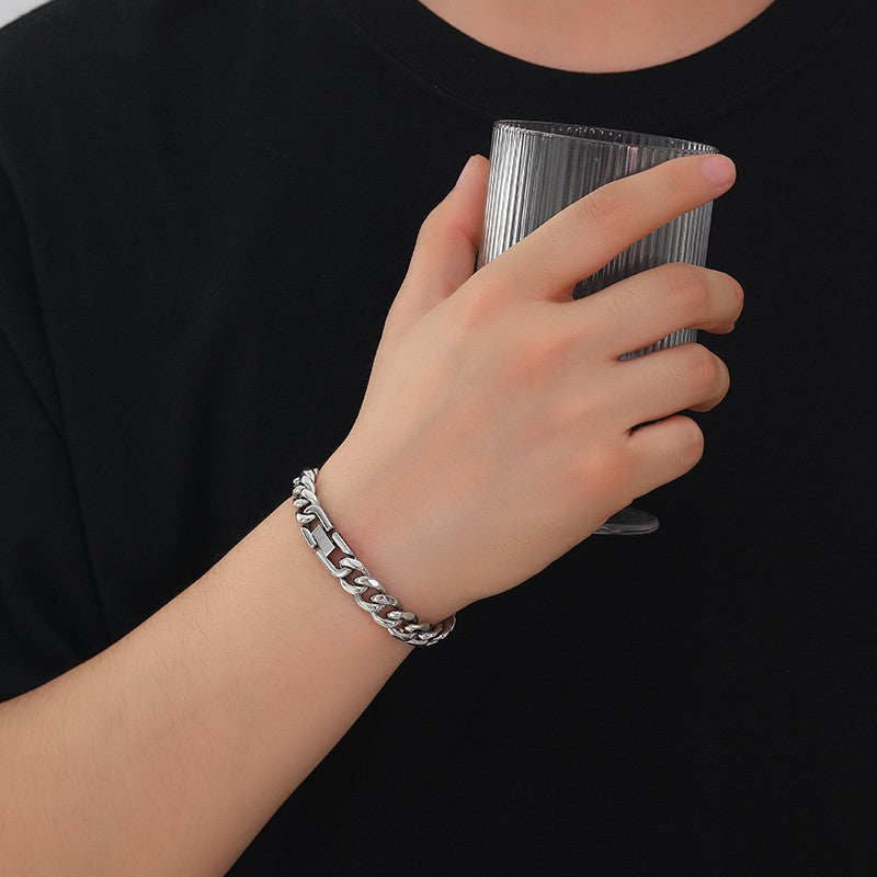 Pulsera de acero de titanio europea y americana