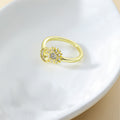 Anillo Abierto Ajustable de Estrella y Luna con Diamantes de Imitación, Anillos de Pareja con Personalidad de Moda para Joyería de San Valentín