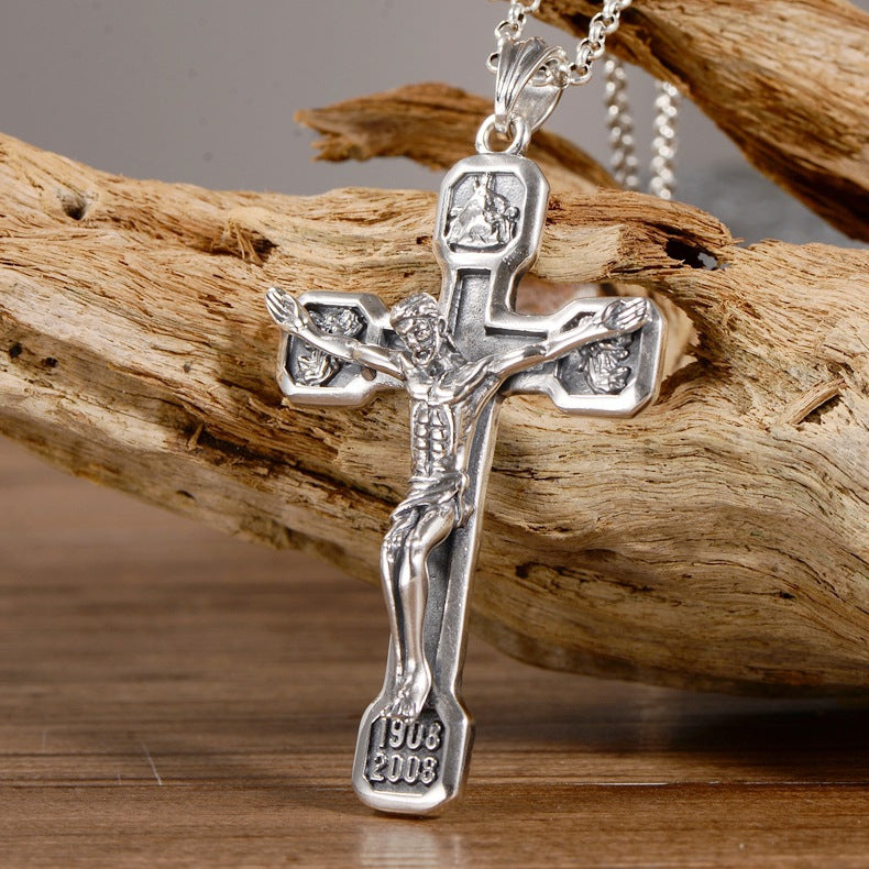Jesus Kreuz Herrenanhänger Silber Anhänger