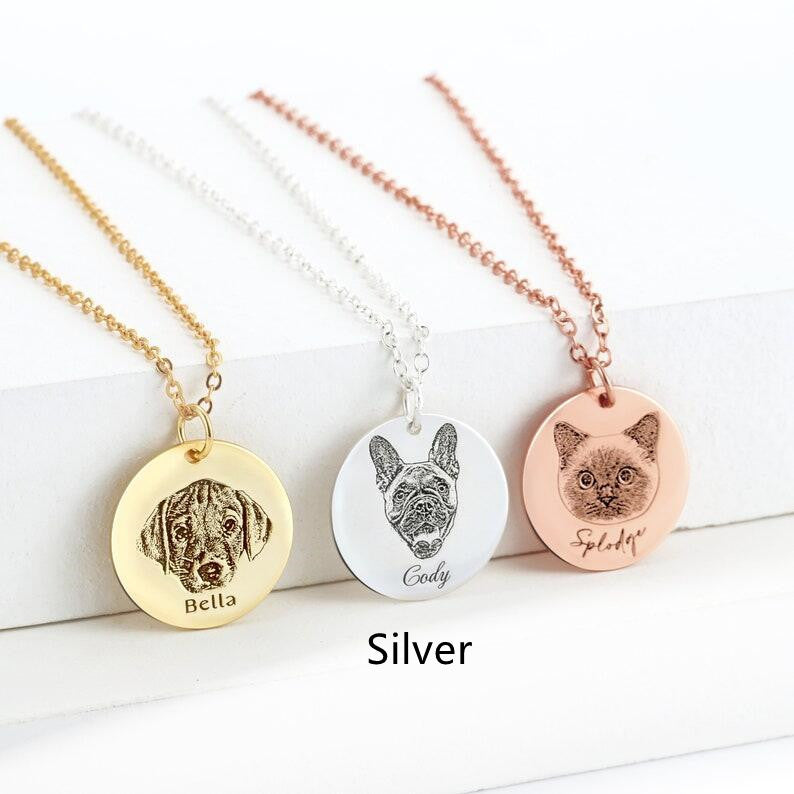 Einseitige Personalisierung Edelstahl Haustier-Foto-Graffiti Anhänger Schlüsselanhänger Armband