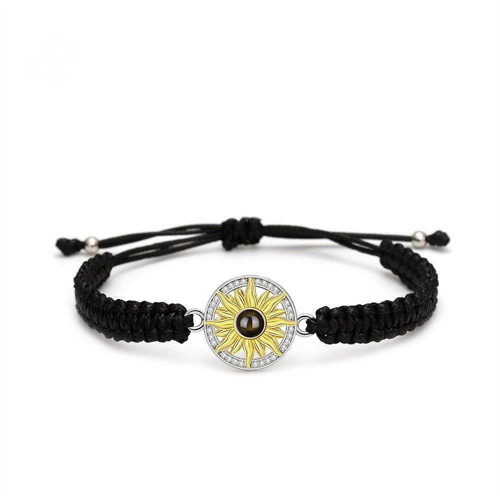 S925 Pure Silver Woven Projection Hand Rope