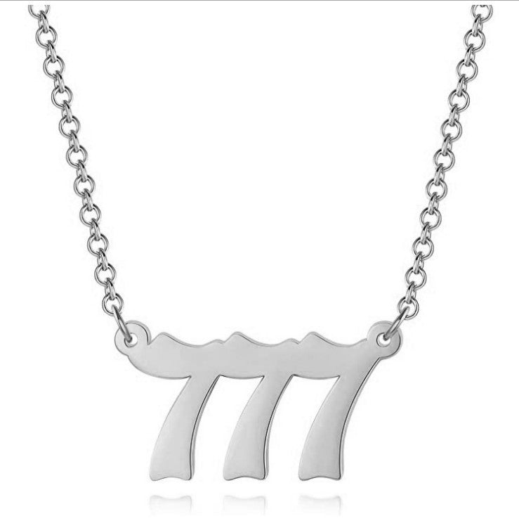 Collar corto para mujer con colgante de número angelical 0-9