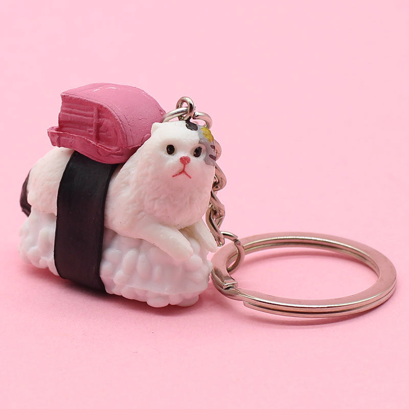 Lindo Colgante de Ropa de Bolsa de Gato de Sushi