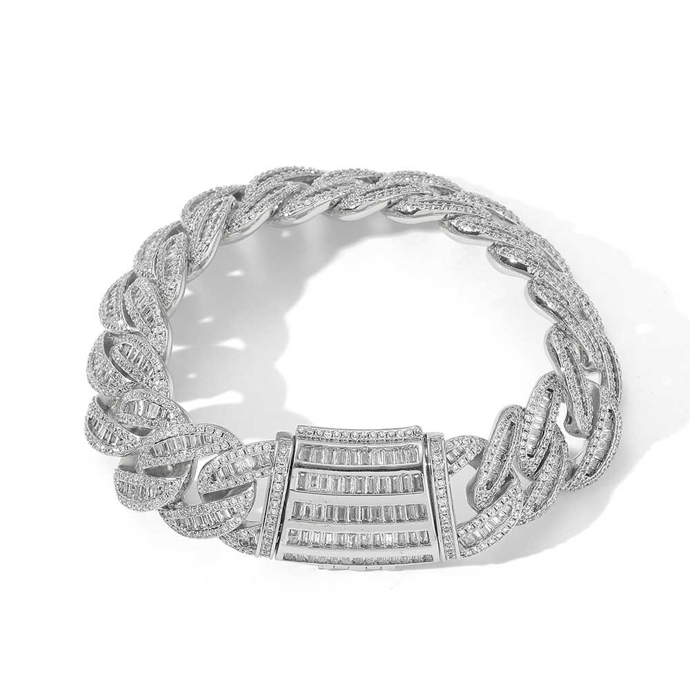 Hip Hop 15mm20mm Halskette Miami Schnalle Kubanische Kette Echt Vergoldet Armband