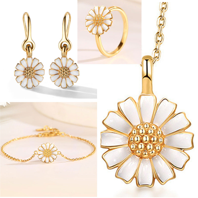 Kleiner Gänseblümchen-Ring Retro-Ring Emaille-Ring Einfacher Trendschmuck