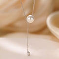 S925 Sterling-Silber Perlen-Quasten-Halskette für Damen