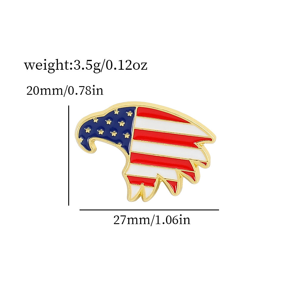 Serie Bandera Estadounidense, Insignia de Oro con la Letra M, Broche de Aleación para el Día de la Independencia