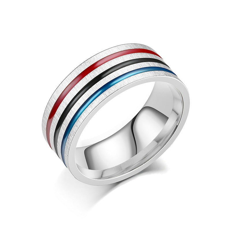 Titanstahlring Regenbogen Öltropfen
