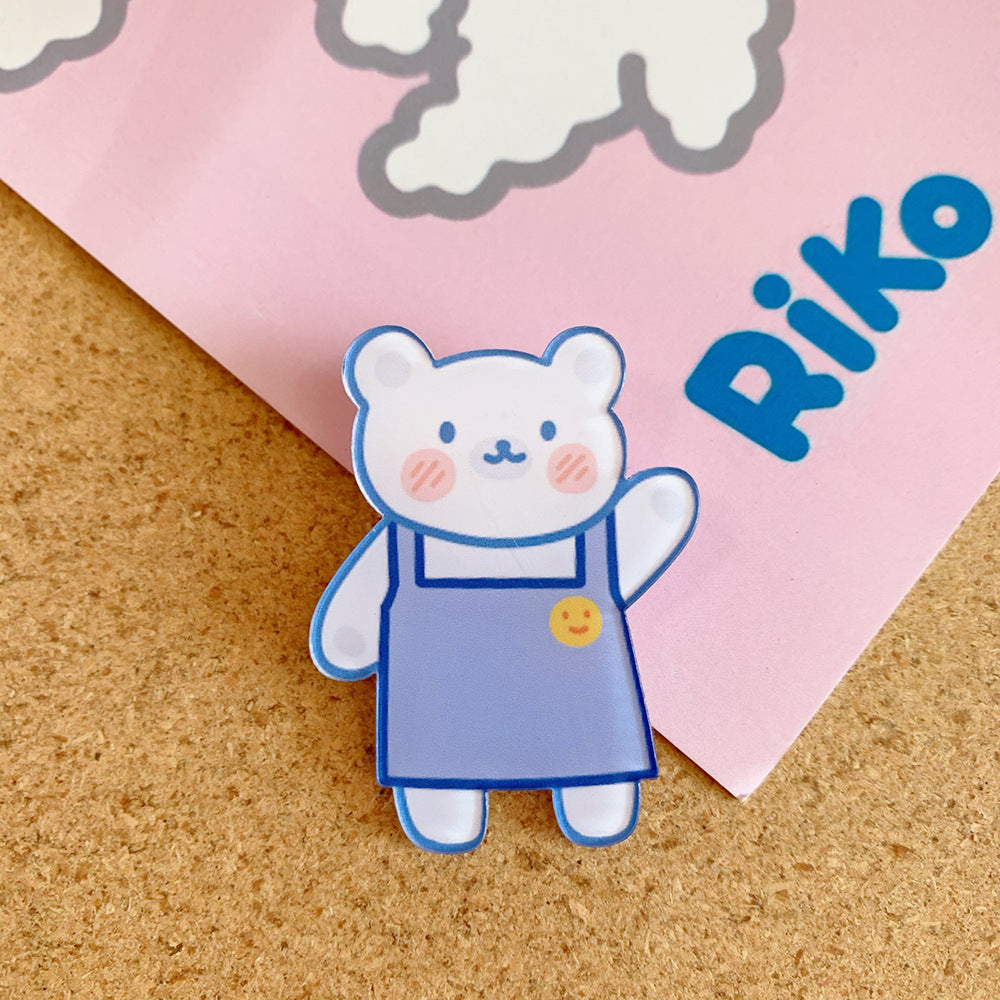 Pequeño broche de dibujos animados conejito lindo accesorios ropa bolso colgante insignia mujer