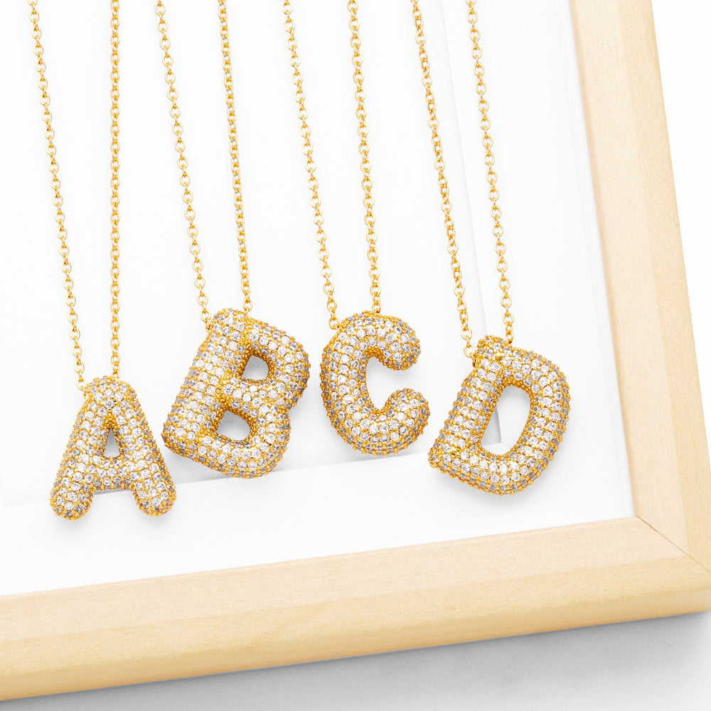 Collar con 26 letras inglesas para mujer con circonitas incrustadas