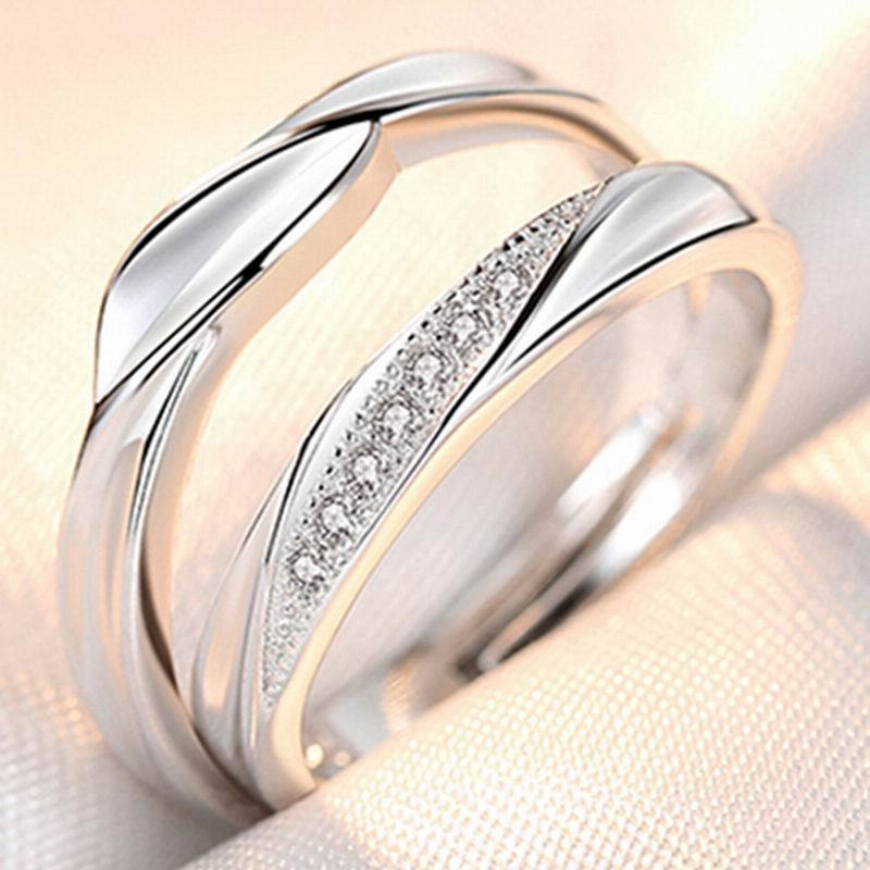 Anillos de apertura Simulación de boda Anillo de diamante