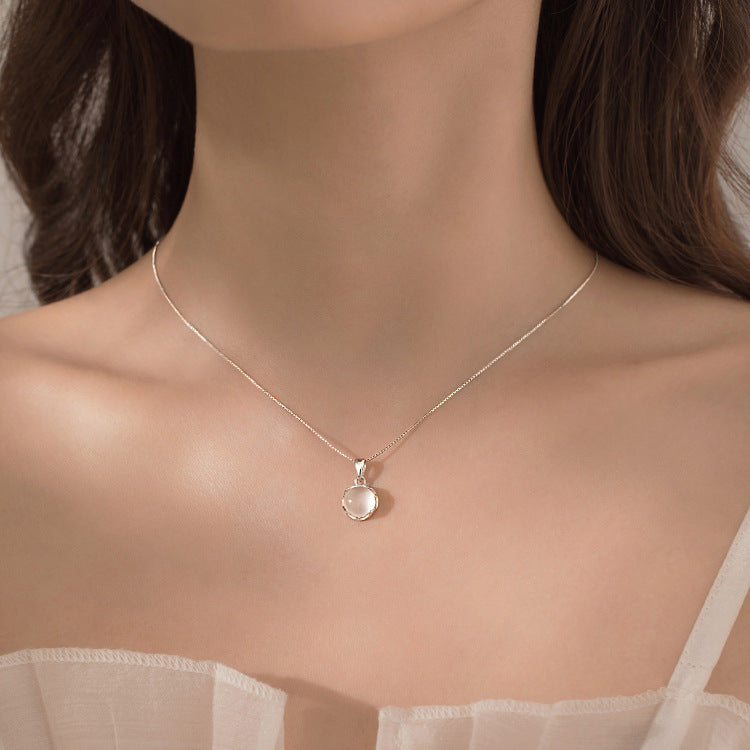Runde Halskette für Frauen, geometrisch, schlichter Stil