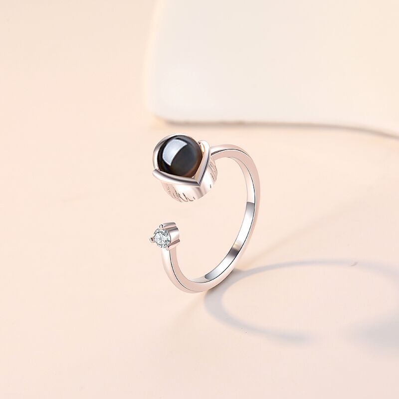 Anillos de pareja personalizados proyectivos para hombres y mujeres