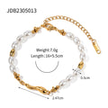 Damen-Armband aus Edelstahl mit Goldperle